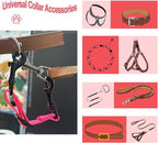2 Pcs Dog Collar Safety Clips with Double Ended Clasps | Adjustable Collar Backup Clip for Dog Harness & Collars Connectors, Training for Walking, Running, and Hiking, Safety Clip - Pink