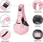 CUBY Dog and Cat Sling Carrier - Hands Free Adjustable Small Pet Sling - Soft Pouch and Tote Design - Suitable for Puppy, Small Dogs Cats Outdoor