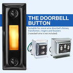 Dreyoo Metal Doorbell Push Button, Heavy Duty Metal Door Bell Wired Button LED Lighted Wall Mounted Doorbell Push Buttons for Home, Universal Garage Door Opener Switch Property in Copyright(Black)