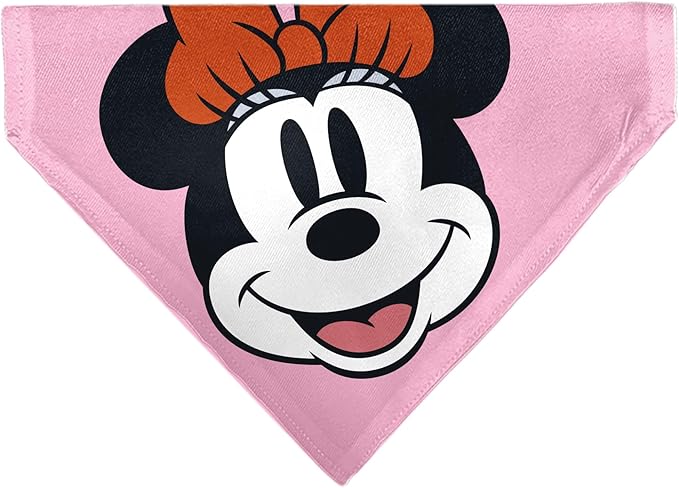Disney Pet Bandana Minnie Mouse Smiling Face Close Up Pink Slip On Collar Bandana Only