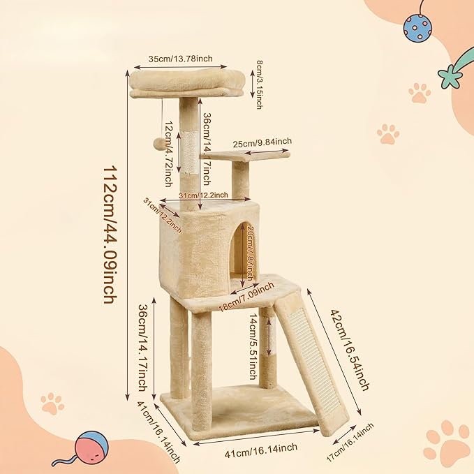 Multi-Tier cat Tree with a nest (Large-B)