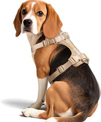 Wisedog Dog Harness Medium Sized, Pet Vest with Front Clip, Adjustable Puppy Harness with 3 Fast Release Buckles[Easy to Put on & Take Off] (Sand Color, L)