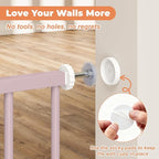 29"-40" Baby Gate for Stairs, Auto Close Stroller Friendly Dog Gate Indoor for Doorways, Pressure Mounted Baby Gate, Easy Walk Through Gate for Children & Pets, Pink