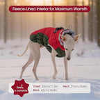 FUAMEY Dog Coat for Large Dogs,Waterproof Dog Winter Jacket with Harness Built in Puppy Cold Weather Coats Reflective Pet Vest with Zipper Warm Fleece Dogs Snowsuit Windproof L
