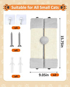 BNOSDM 3 Pack Cat Wall Corner Scratcher for Indoor Cats Walls Mounted Sisal Scratch Board Protector Vertical Anti Scratching Pad Protect Furniture Pet Wear Resistant Mat for Door Sofa