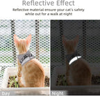 Cat & Dog Vest Harness - All Weather Mesh, Reflective Strap, Step-in Adjustable for Small Cats & Dogs (Gray, S)