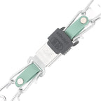 Herm Sprenger Chrome Plated Steel Dog Collar with Quick Release ClicLock Buckle and Biothane Insert Training Collar for Dogs Made in Germany (Sage Green, 22in x 3.0mm(Neck Size up to 18-19in))