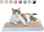 AMZNOVA Cat Scratcher Rescratch Cat Scratching Board, Scratching Pad with Catnip for Indoor, Flat Cardboard Scratcher Scratch Board for Kitten, Narrow, Glitter Silver
