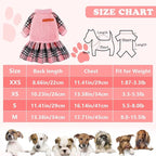 Dog Sweater Dog Clothes for Small Dogs Boy Girl Fall Puppy Dress Warm Fleece Chihuahua Yorkie Teacup Doggie Sweaters Dresses Doggy Sweater for Small Dogs Girl Cat Outfit, Pink Plaid, S
