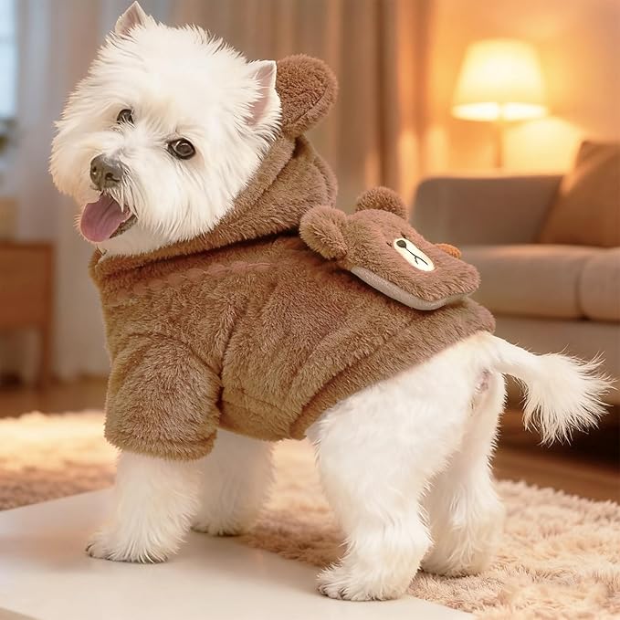 Padded Dog Jackets for Small Dogs Clothes Suitable 8 to10 lbs - Windproof Dog Fleece Jacket Cute Small Dogs Coat Back Length 11-13" Suitable for Cold Weather