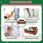 Luxury Cardboard Cat Scratcher Sofa Bed, Couch Shaped Scratching Board, Scratch Lounge with Catnip, Scratcher for Indoor Cats Large (Red)