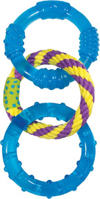 Petstages Dental Links Dog Chew Toy – Puppies & Adults, Strong Chewers, Multiple Textures & Rope, 8.5" x 4" x 1"