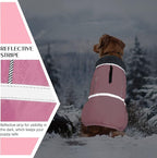 QBLEEV Warm Dog Coat Reflective Dog Jacket, Waterproof Dog Winter Coat Turtleneck Dog Clothes for Cold Weather, Thick Fleece Dog Snowsuit Christmas Dog Vest Pet Apparel for Small Medium Large Dogs L