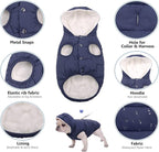 Fleece Hoodie, Windproof Waterproof Coat, Winter Warm Jacket, Cold Weather Pet Apparel Clothes Vest for Small Medium Large Dogs (S, Blue)