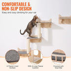 VEVOR Wall Mounted Cat Shelves and Perches with Jumping Boards, Nest, Barrier Board & Tree, Floating Furniture up to 40 lbs for Sleeping, Playing, Climbing, Set of 5