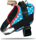 Dog Harness with Patch Panels, No Choke, Reflective, Adjustable, Soft Padded Dog Vest Harness with Easy Control Handle for Large Dogs, Light Blue, L
