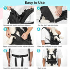 Pawaboo Pet Dog Front Carrier Backpacks, Legs Out Pet Carrier Backpack for Dogs, Adjustable Dog Chest Carriers Purse for Small Medium Dogs Hands Free for Travel Hiking Cycling Camping, S, Black