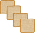 SHENGOCASE 4-Pack 10" x 10" Sisal Cat Scratching Mat Pad with Hook & Loop Tapes for Wall Couch, Window Perch, Cat Wall Furniture Shelves