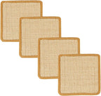 SHENGOCASE 4-Pack 12" x 12" Sisal Cat Scratching Mat Pad with Hook & Loop Tapes for Wall Couch, Window Perch, Cat Wall Furniture Shelves