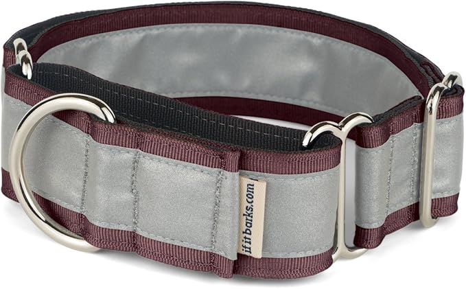 If It Barks - 1.5" Reflective Martingale Collar for Dogs - Adjustable - Made in USA - Strong, Durable, and Comfy - Ideal for Training - Suitable for Most Breeds - Small, Burgundy