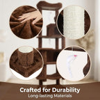 68" Cute Cat Tree for Indoor Cats Large Adult, Tall Cat Tower with Scratching Post & Condo, Hammock, Aesthetic Cats Stand, Modern, Easy Assembly (Brown, 68" Tall)