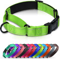 Martingale Collar for Dogs with Quick Release Buckle, Reflective Soft Padded & Escape Proof, Adjustable Nylon Dog Collars for Training & Daily Walking (Green,M)