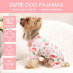 Dog Pajamas Pjs Spring Summer Dog Clothes for Small Dogs Girl Boy, Soft Stretchy Tiny Chihuahua Yorkie Puppy Clothes Doggie Onesies Cat Pet Jammies Outfit, Pink Peach, XXL