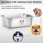 Stainless Steel Dog Bowls for Large Dogs, High Capacity Metal Dog Food Bowls, Food and Water Bowl for Large, X-Large, and Big Dogs 2.65 Gallons