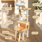 Cat Scratch Tower | Tall Cat Tower with Top Perch, Clear Hammock | Pet Supplies, Modern Cat Tower, Pet Activity Tree for Indoor Cats Kittens