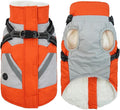 IECOii Warm Small Dog Coat Harness with D Ring -Orange,Small- Zip Small Dog Jacket Winter Reflective, Fleece Lined Dogs Snowsuit Snow Jacket,Pet Clothes for Small Dogs Yorkshire Terrier Bichon Shih