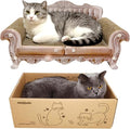 Cat Scratcher Bed, 23 Inch Kitty Couch and 17.3 Inch Scratch Box with Pad, Modern Large Kitten Lounger for Indoor Cats,Unique Cute Corrugated Cardboard Cat Sofa Scratcher,
