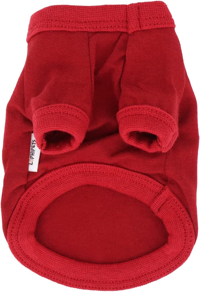 LOPHIPETS 100% Cotton Dog Tee Shirt for Small Dogs Teacup Chihuahua Yorkie Puppy Clothes-Red/XS