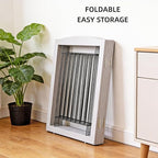 Dog Fence Indoor,Dog Gate Indoor for Doorway pet gate -6-Panel Freestanding, Hallways, House or Stairs -120x24-Inch Retractable Foldable Expandable Wood Pet by SFJC (Grey) ﻿