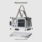Cat, Dog Carrier for Pets up to 15 lbs, Soft-Sided Collapsible Pet Carrier with Sturdy Base, Roll-up Curtain and Large Storage Bag, Cat Bag for Medium Cats and Small Dogs