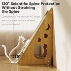 Cat Scratcher with Nest - Non-Shedding Vertical Cat Scratching Post, Cat Board Scratcher with 3 Sisal Balls for Indoor Cats, Reliable Wall Mounting