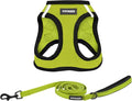 Best Pet Supplies Voyager Step-in Air All Weather Mesh Harness and Reflective Dog 5 ft Leash Combo with Neoprene Handle, for Small, Medium and Large Breed Puppies - Lime/Black Trim, Medium