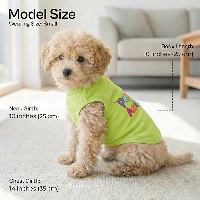 Parisian Pet Dog Shirt – 100% Cotton Shirts for Small Dogs – Sleeveless Puppy Clothes – Lightweight Party Animal Dog Apparel – Breathable Clothes for Dogs - Stretchy Pet T Shirts