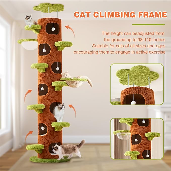 Forest Large Cat Tree with Scratching Post Tall Cat Tree Tower Super Large Cat Tree Tower for Indoor Cats Adults