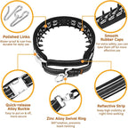Mayerzon Martingale No Pull Collar for Medium Large Dogs, Walking Training Collar for Dogs German Shepherd Boxer Rottweiler That Pull, Reflective, with 360° Swivel Ring and Release Buckle(XL, Black)