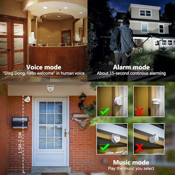 KERUI Wireless Indoor Motion Sensor Door Bell Shop Visitor Alert Chime Alarm Burglar for Business When Entering Door Opens