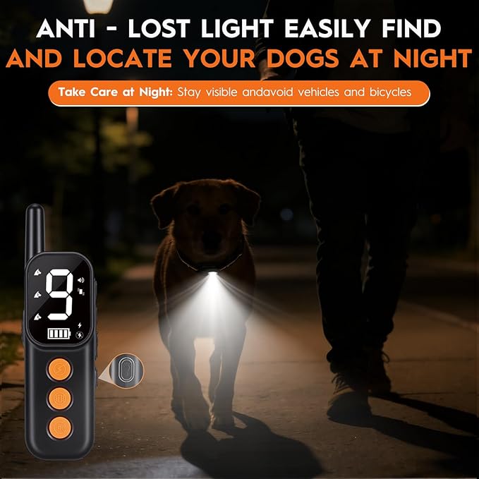 Dogs Training Collar with Remote 3300FT Dog Training Collar IPX7 Waterproof Rechargeable Safe Shock Collar for All Breed Dogs with Beep, Vibration, Safety Shock, Security Lock 10-120 lbs