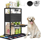Elevated Dog Bowls, Height Adjustable Raised Dog Bowl Stand (4.5'' to 12''), Organizer Bowl Holder for Large Medium Dogs