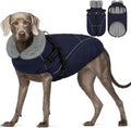 XL Dog Winter Coat with Harness Built in, Dog Puffer Jacket for Large Dogs, Pet Warm Winter Vest, Dark Blue XL