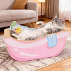 Small Cat Bed - Corrugated Paper Calming Nest | Cute Kitten Bed Cat Scratcher - for Kitten Puppy Small Dog Pet Home Decor Living Room Balcony Apartment Dorm Sleeping Play