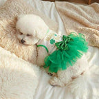 Furbabycare® Elegant Sweet St. Patrick's Day Puppy Dog Blingbling Princess Skirt Pet Dog Lace Cake Camisole Tutu Dress B-Green-2 X-Small