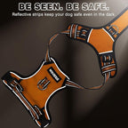 WINSEE Dog Harness No Pull, Pet Harnesses with Dog Collar, Adjustable Reflective Oxford Outdoor Vest, Front/Back Leash Clips for Small, Medium, Large, Extra Large Dogs, Easy Control Handle for Walking