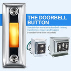 Dreyoo Metal Doorbell Push Button, Heavy Duty Metal Door Bell Wired Button LED Lighted Wall Mounted Doorbell Push Buttons for Home, Universal Garage Door Opener Switch Property in Copyright(Silver)