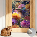 Nuxovilar Cat Scratching Mat 15.3x23.6 Inches Polyester Synthetic Fiber, Colorful Betta Fish & Flowers Print, wall cat Scratcher, Scratch pad, Home Decor, Fish Tank Area, Bedroom (2pcs)