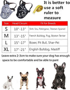 Short Snout Dog Muzzles,Soft Silicone Adjustable Breathable Bulldog Muzzle for Biting Chewing Barking Training,Ideal for Flat-Faced Dogs (Black, X-Large/17-21" (Pack of 1))
