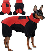 DENTRUN Dog Winter Coat Warm Fleece Jacket, Dog Pajamas Turtleneck Dog Sweater Puppy Cold Weather Outfit Thermal Bodysuit, Dog Sweatshirts Dog Snowsuit Puppy Coat Apparel Dog Fleece Soft Jumpsuit